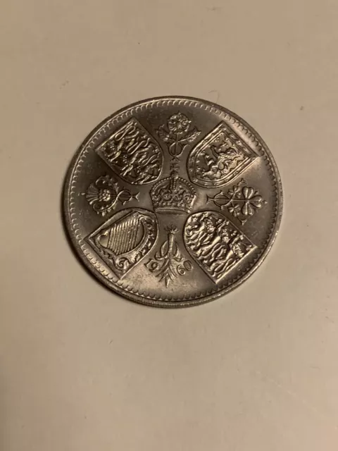 1960 Crown Queen Elizabeth Coronation Five Shilling Coin