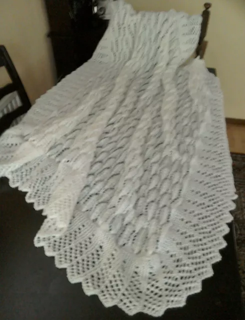 Stunning Hand Knitted Baby Shawl