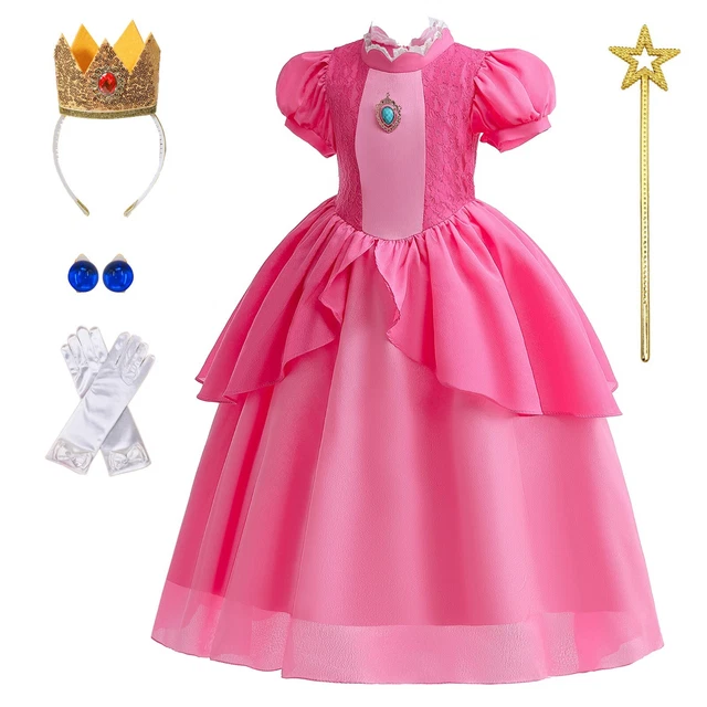 PRINCESS PEACH COSTUME for Girls Halloween Christmas Cosplay Dress Up 3