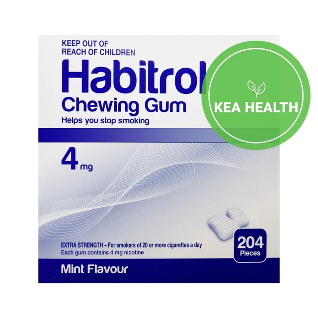 Habitrol Nicotine Gum 4mg Mint 204 piece 1 Box New BULK Size - QUIT Smoking Now
