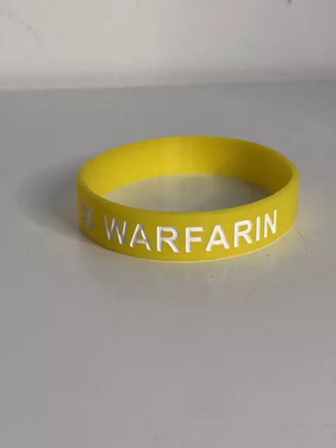 x2 PAQUETE Warfarina Anticoagulante Alerta Médica Pulsera Anticoagulante Anticoagulante Reino Unido