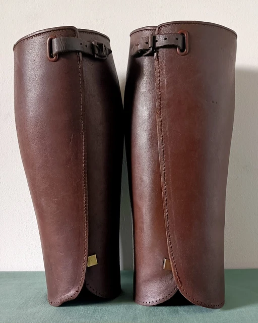Paire de jambières / guêtres en cuir Première Guerre Mondiale WW1