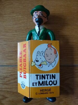 LOMBARD FIGURINE Professeur Tournesol Hergé Lombard 1979 BRABO Fil de Fer Etui Tintin 