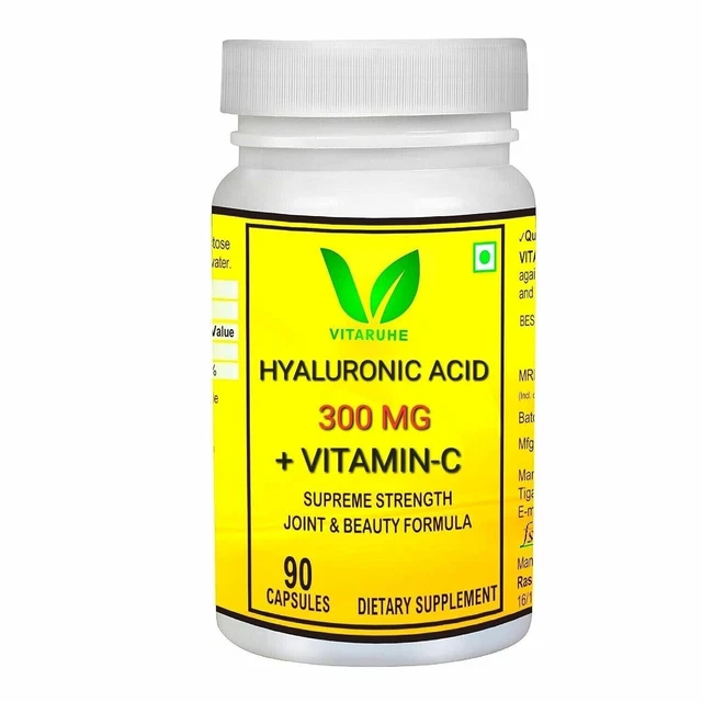 Acide Hyaluronique Vita World - Pack De 3 Flacons, 300 Capsules (100mg Chacune), Pharmacie Allemagne, Neuf