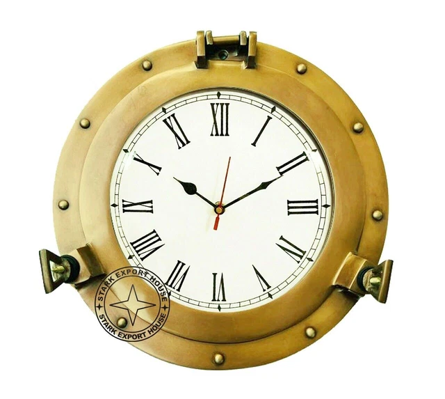 Horloge de décoration murale en laiton de hublot de navire marin de...