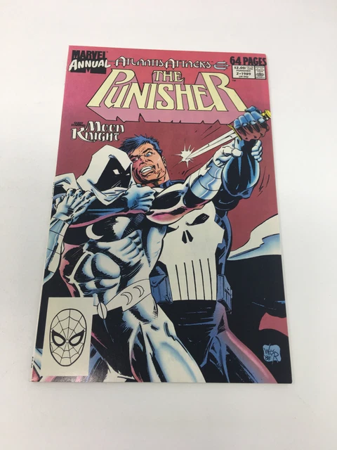 Punisher Annual 2 Marvel Comic Atlantis Attacks 1St Moon Knight Fight 1989