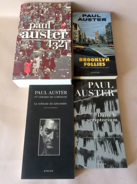 Paul Auster * Lot de 4 Titres Brochés * Babel / Actes Sud * 4321 / Scriptorium +