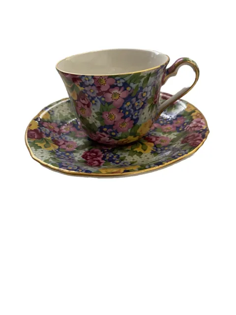 ROYAL WINTON CHINTZ GRIMWADES Clementine Rusk Cup And Saucer “Julia “