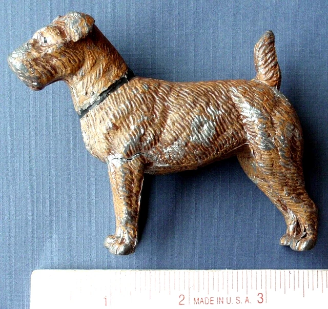 VINTAGE Terrier DOG Figurine~Made In Germany~Metal and Paint