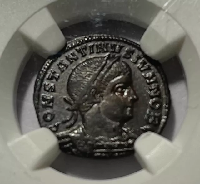 Roman Empire Constantine II, AD 337-340 AE 3 (Bi Nummus) NGC XF