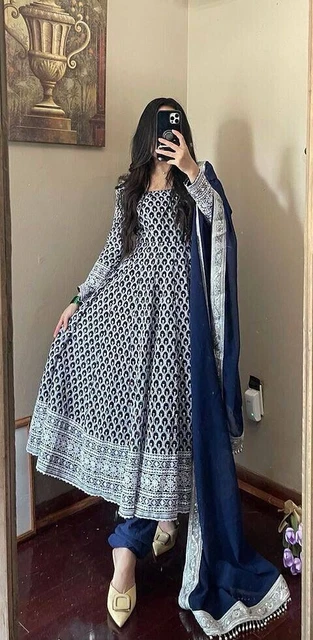 Abbigliamento da festa Abito Anarkali Abito da donna Designer Salwar Kameez...
