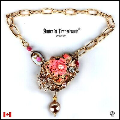 jewelry necklace original pendant luxury elegant jewel flower spider rhinestone