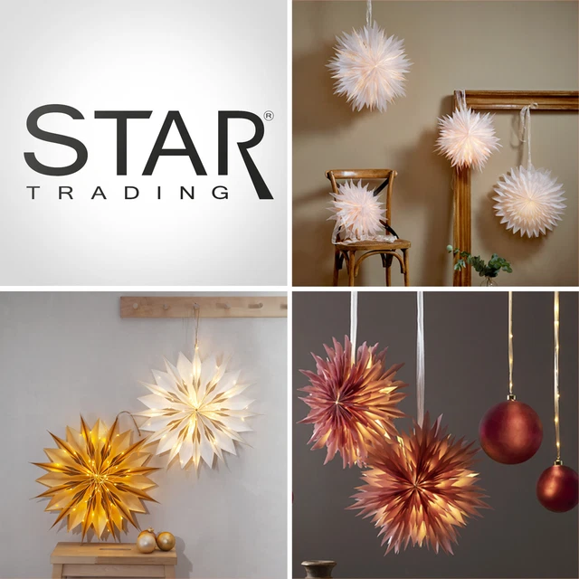 STAR Weihnachts Advents Deko Papier Stern LED beleuchtet Ersatz Hänge Leuchte