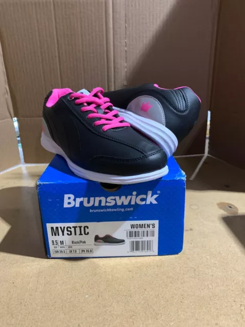 USED BRUNSWICK MYSTIC Black/Pink Women's Bowling Shoes Size 9.5 (EBAY)