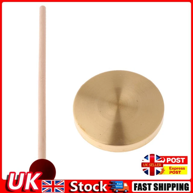 21cm Hand Gong Copper Cymbals with Wooden Stick Chapel Opera Percussion Kids Toy