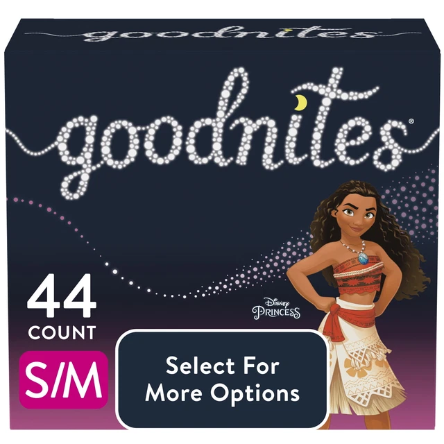 Goodnites Nighttime Bedwetting Underwear for Girls, S/M, 44 Ct