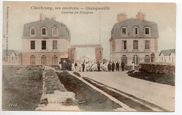 Thème VIE MILITAIRE CASERNES CPA 50 CHERBOURG QUERQUEVILLE Caserne du Polygone 2