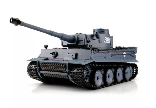 1:16 Heng Long Tiger I RC BB Tank Metal Rock Arm Smoke Sound Infrared V7 UK