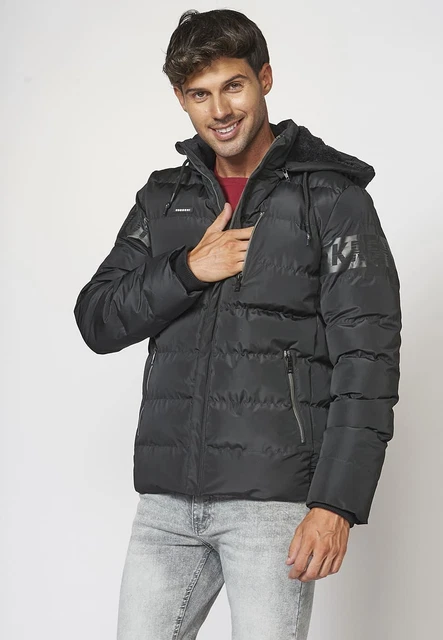 Chaqueta acolchada para Hombre con solapa y cuello con capucha Koroshi