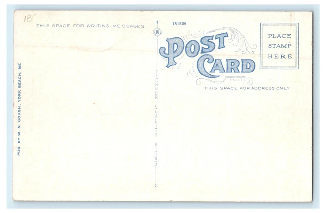 c1920's The Airplane View Of York Beach Maine ME Unposted Vintage Postcard 2