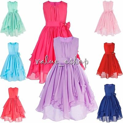 Flower Girl Princess Dress Bridesmaid Wedding Pageant Party Formal Tutu Gown