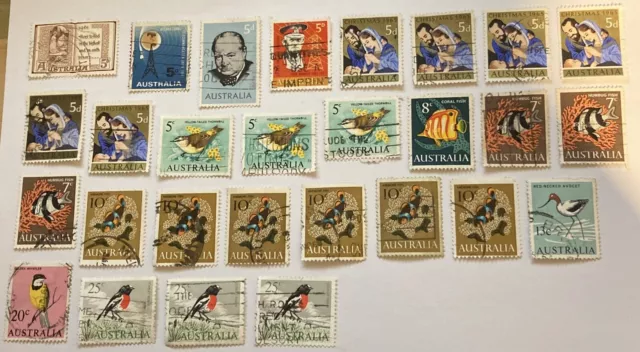 Small Selection of Australia Stamps 1961 - 1966 used multiples