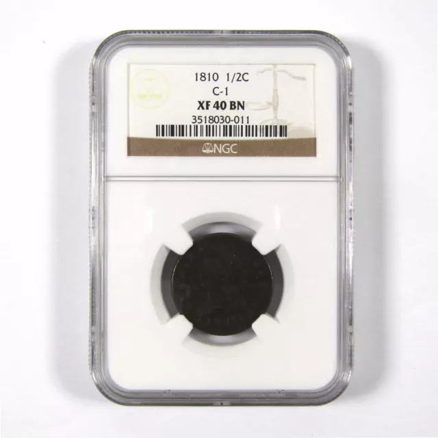 1810 Classic Head Half Cent XF 40 BN NGC Copper Penny 1/2c SKU:I8500