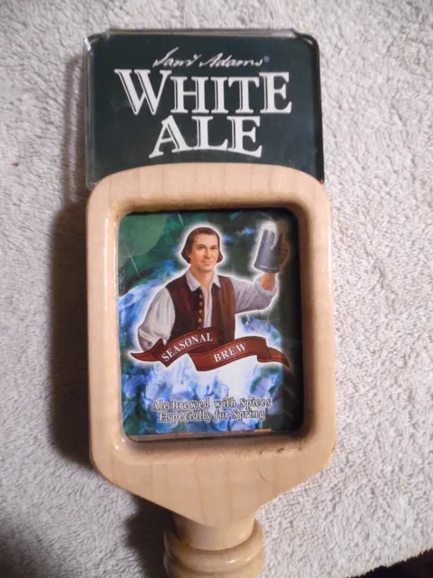 Rare Sam Adam’s White Ale Beer Tap Wooden Handle - FREE Shipping!