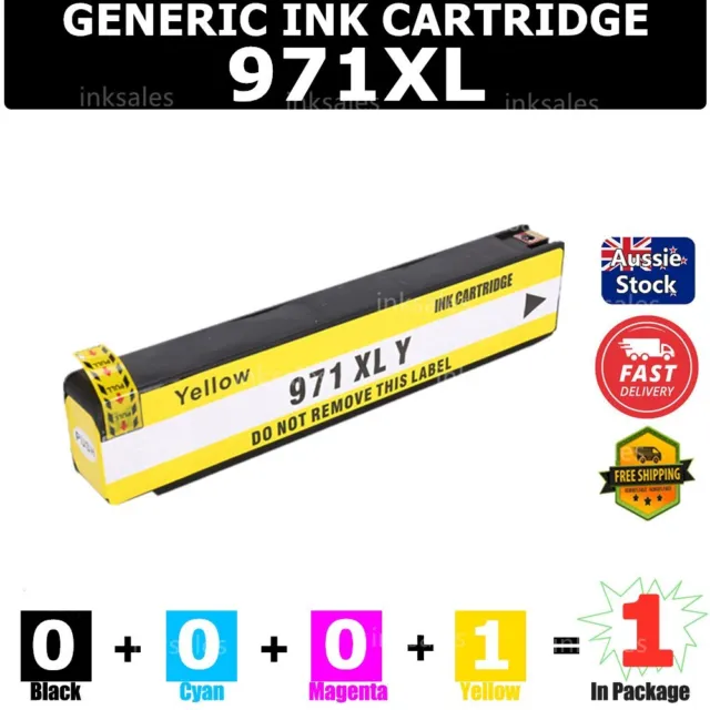 1x Generic 971XL YELLOW Ink Cartridge For HP X451dw X476dw X551dw X576dw 970xl