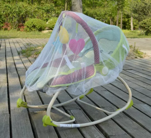 White Mosquito Bugs Net Mesh Cover for Baby Fisher Price Rockers Bouncers Swings