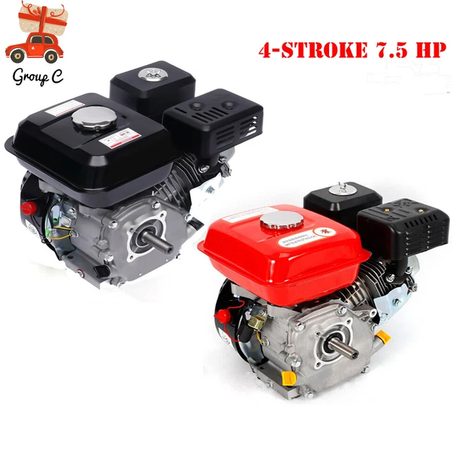 Luftgekühlter Motor OHV Benzinmotor Benzin Motor 4 Takt 7.5 PS 210CC Benzinmotor Bootsmotor Standmotor Kartmotor 5.1 KW 3600 U/min Luftkühlung Benzinmotor (Schwarz