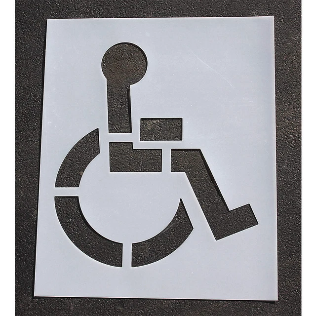 RAE STL-108-3021 Pavement Stencil,21 in,Handicap,1/8