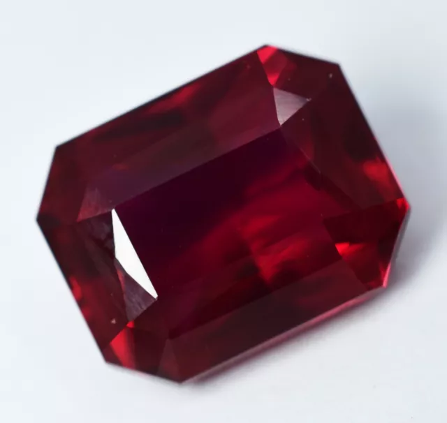 Extremely Rare NATURAL Red RUBY Emerald Shape 10.90 Ct CERTIFIED Loose Gemstone