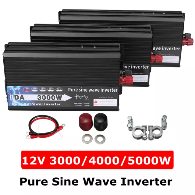 3000W-5000W Pure Sine Wave Inverter DC12V To AC 220V Transformer Power Converter 3