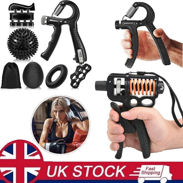 Adjustable Power Hand Grip Forearm Exerciser Gripper Strengthener Trainer 120kg