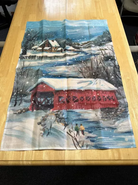 Vintage Large Indoor Outdoor Christmas Flags 20"x32"