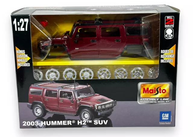 Maisto Assembly Line 2003 Hummer H2 Model Kit  1:27 Dark Red #39231 Die Cast