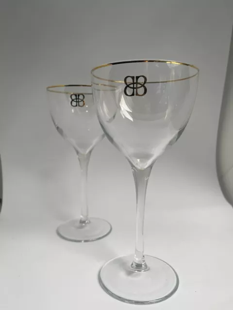 Baileys Irish Cream Branded Long Stemmed Gold Rimmed Glasses Set of Two