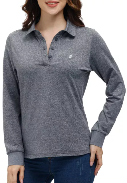 Women Golf Polo Shirts Long Sleeve Slim Fit Athletic Shirts Tennis Pullover Top