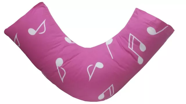 Music Pink White V Shaped Orthopedic Maternity Nursing Back &Neck Pillowcase