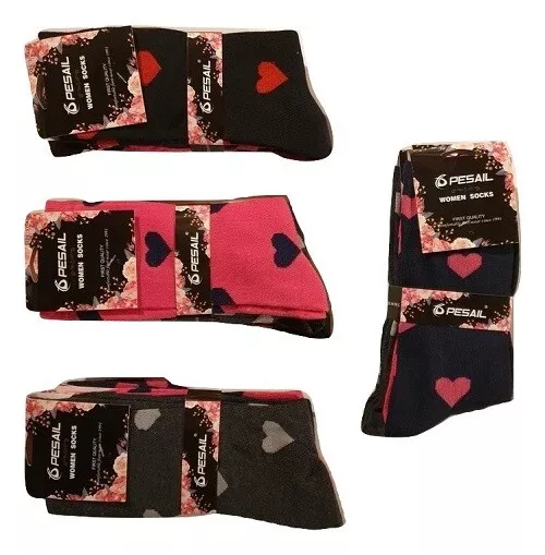 PESAIL Lot de 6 paires De chaussettes Femme