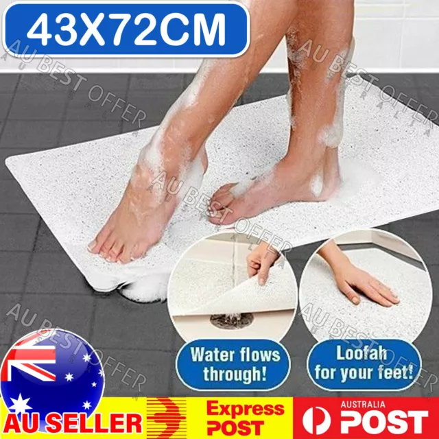 Shower Anti Slip Bathroom Bath Mat Carpet Water Drains Non slip 37x67 AU