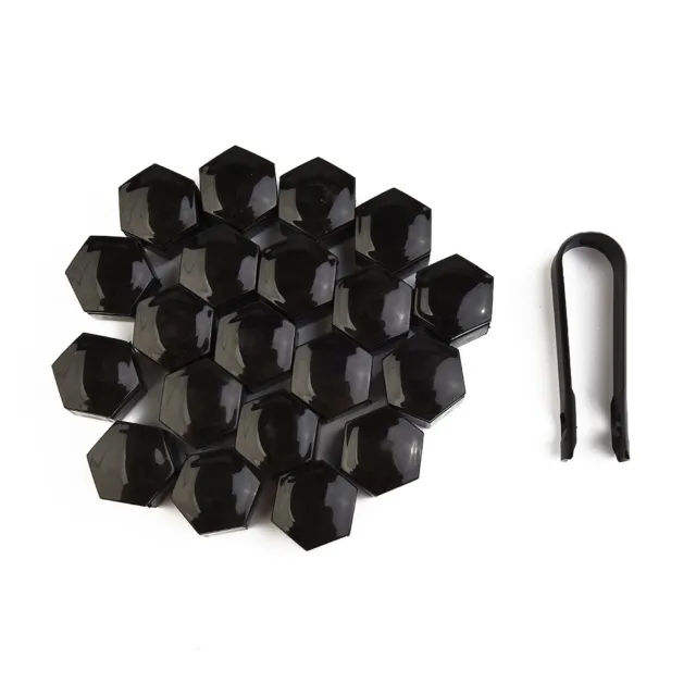 20× Wheel Nut Bolt Covers ABS Cap 22mm Black For Insignia