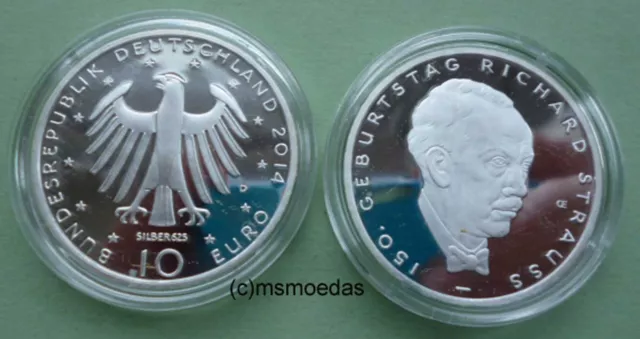 Deutschland BRD 10 Euro Sondermünze 2014 Richard Strauss Euromünze coin Proof PP