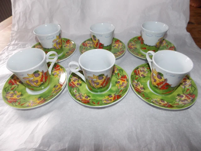 Service à café moka 6 tasses motifs LAPIN 2