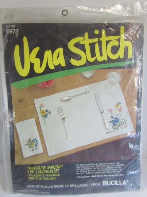 Kit De Broderie Vintage Bucilla – Fleurs Printanières – Vera Stitch 6955 – Neuf Scellé