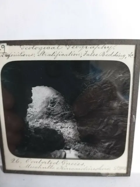GWW VIKTORIANISCHES Glas magische Laterne Rutsche geologisch C1890 SCHOTTLAND FOTO