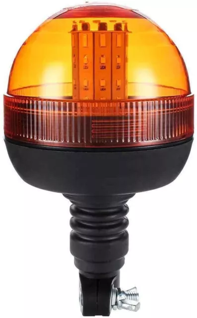 Zwei LED Beacon Warnung blinkend rotierend orange flexibel DIN Pole Traktor Leuchten 3