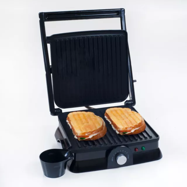 Panini Press Indoor Grill and Gourmet Sandwich Maker (Black)