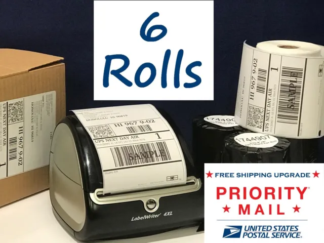 DYMO Shipping Labels 6 Rolls 1744907 compatible for 4XL thermal printer 220/roll